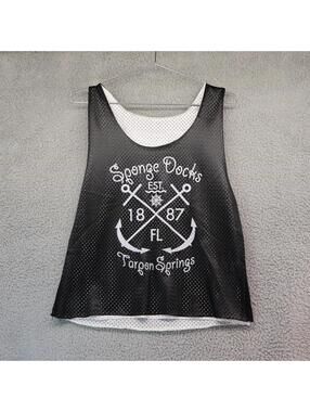 Exist Cropped Mesh Jersey Shirt Black Tarpon Springs medium